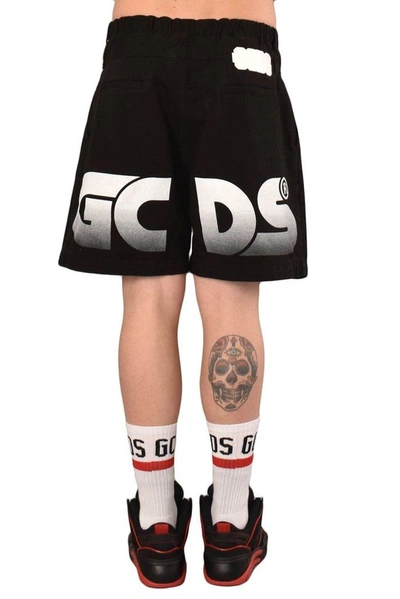 Shop Gcds Men's Black Cotton Shorts