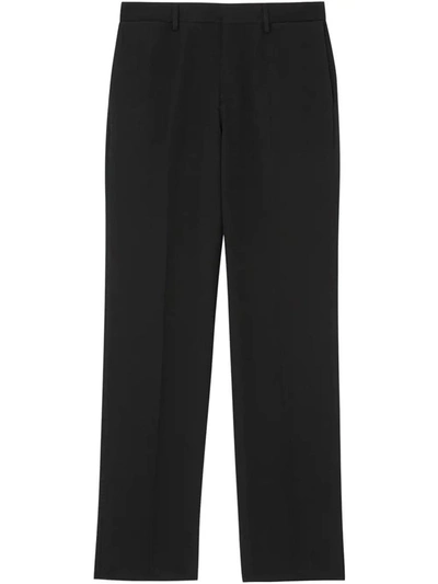 Shop Burberry Men's Black Wool Pants