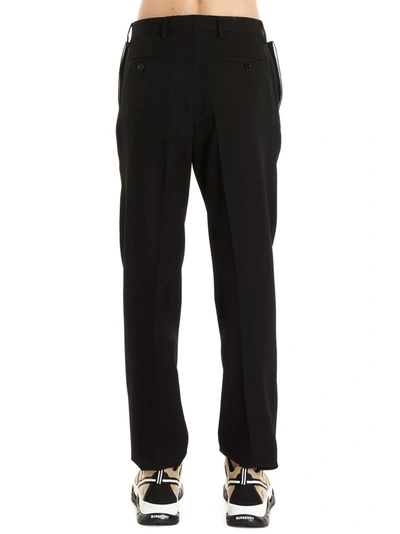 Shop Burberry Men's Black Wool Pants