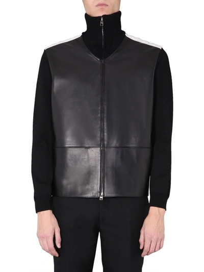 Shop Alexander Mcqueen Men's Black Leather Outerwear Jacket