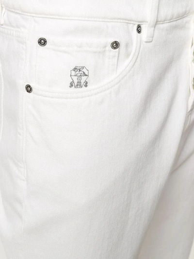 Shop Brunello Cucinelli Men's Beige Cotton Jeans