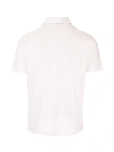 Herno White Short-sleeve Polo With Traditional Collar And Minimalist Design In White