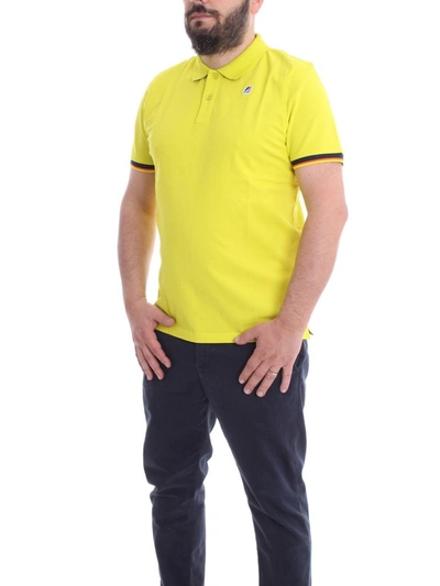 Shop K-way Men's Yellow Cotton Polo Shirt
