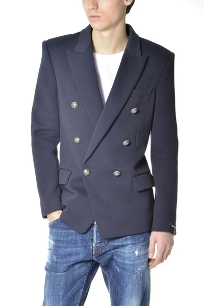 Shop Balmain Blue Blazer