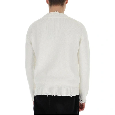 Shop Saint Laurent Men's White Cotton Sweater