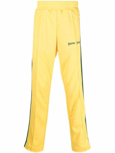 Shop Palm Angels Men's Yellow Polyester Joggers