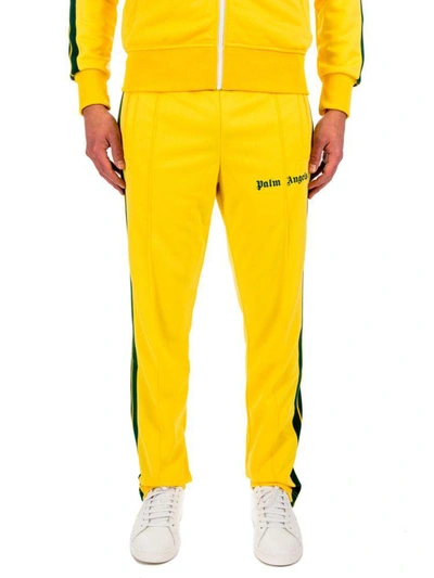 Shop Palm Angels Men's Yellow Polyester Joggers