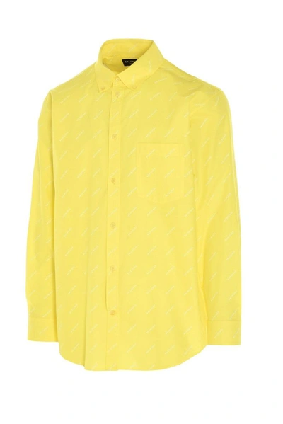 Shop Balenciaga Men's Yellow Other Materials Shirt