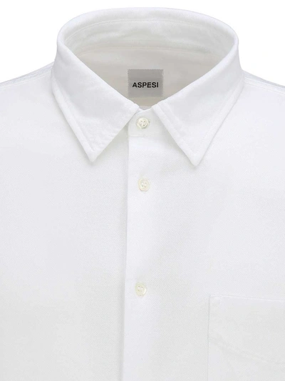 Shop Aspesi Men's White Cotton Shirt