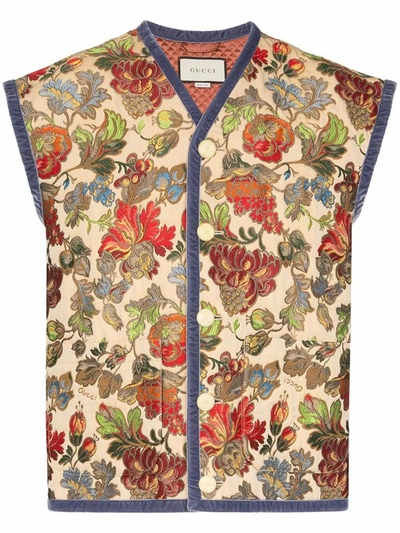 Shop Gucci Men's Beige Cotton Vest