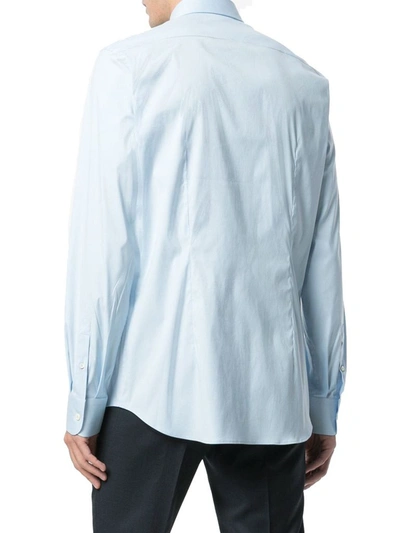 Shop Prada Men's Light Blue Cotton Shirt