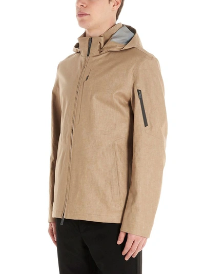 Shop Herno Men's Beige Linen Outerwear Jacket