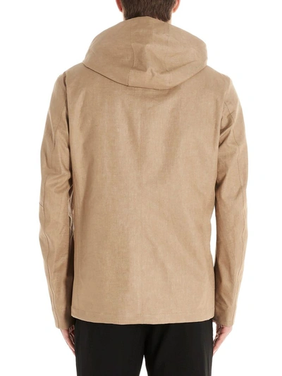 Shop Herno Men's Beige Linen Outerwear Jacket