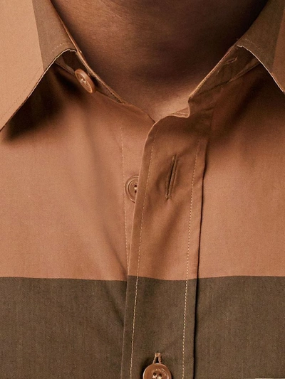 Shop Burberry Men's Brown Cotton Shirt