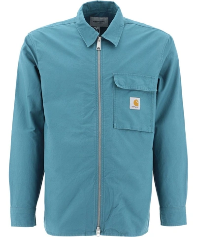 Shop Carhartt Men's Light Blue Cotton Jacket
