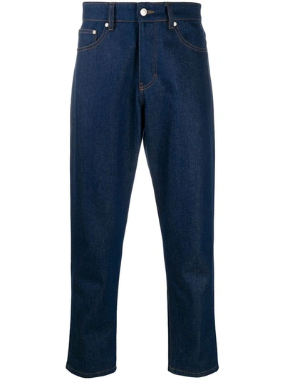Shop Ami Alexandre Mattiussi Men's Blue Cotton Jeans