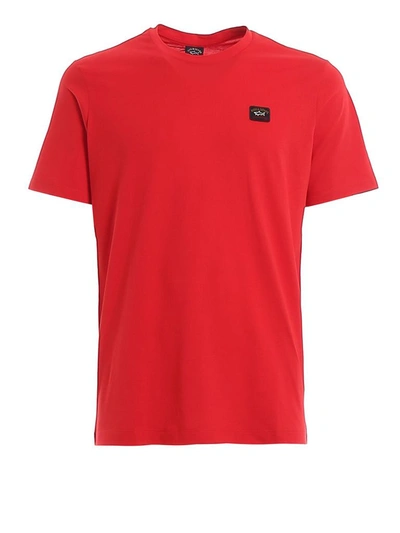 Shop Paul & Shark Men's Red Cotton T-shirt
