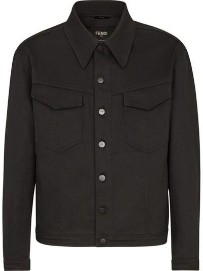 Shop Fendi Men's Black Cotton Jacket