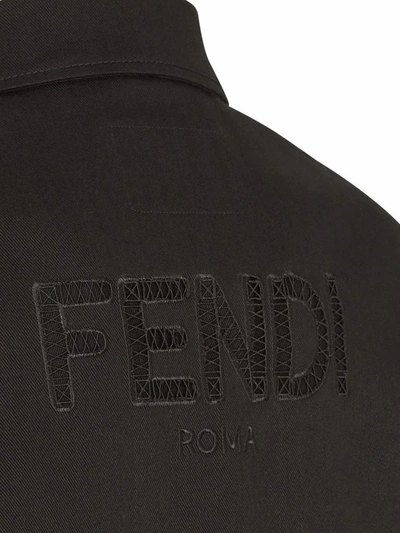 Shop Fendi Men's Black Cotton Jacket