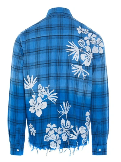 AMIRI AMIRI MEN'S BLUE OTHER MATERIALS SHIRT MSL010440CYAN M