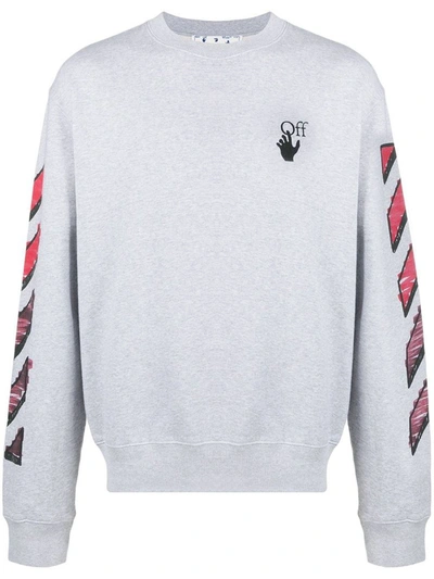 Shop Off-white Men's Grey Cotton Sweatshirt