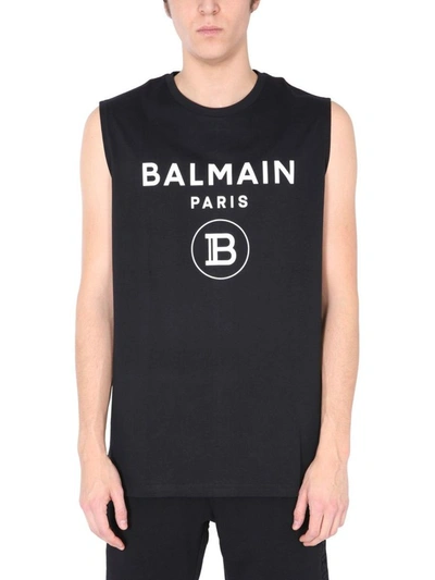 Shop Balmain Black Tank Top