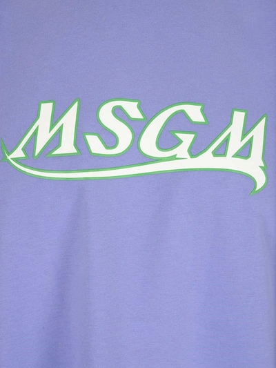 Shop Msgm Men's Purple Other Materials T-shirt
