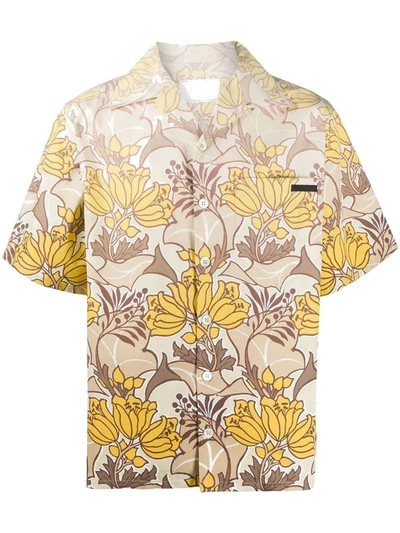 Shop Prada Men's Multicolor Cotton Shirt