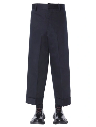 Shop Alexander Mcqueen Men's Blue Cotton Pants