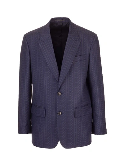 Shop Valentino Men's Blue Other Materials Blazer