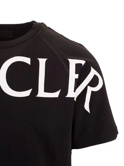 Shop Moncler Men's Black Cotton T-shirt