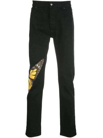 Shop Palm Angels Men's Black Cotton Jeans