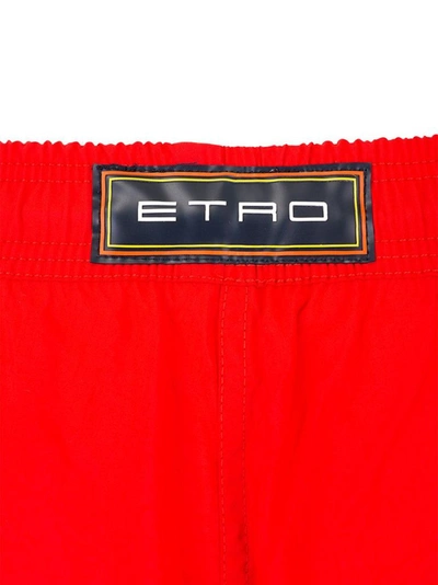 Shop Etro Men's Red Polyamide Trunks