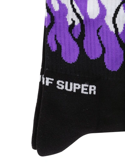Shop Vision Of Super Men's Black Cotton Socks