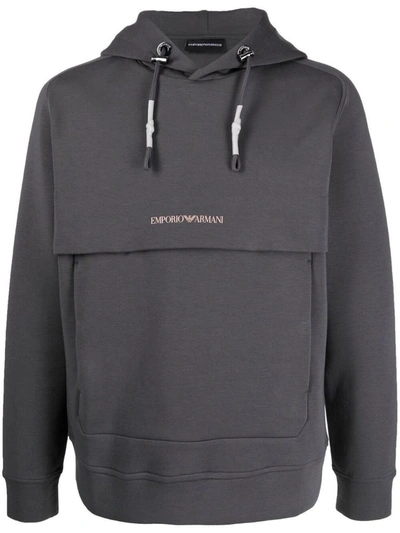 Shop Emporio Armani Men's Grey Cotton Sweatshirt