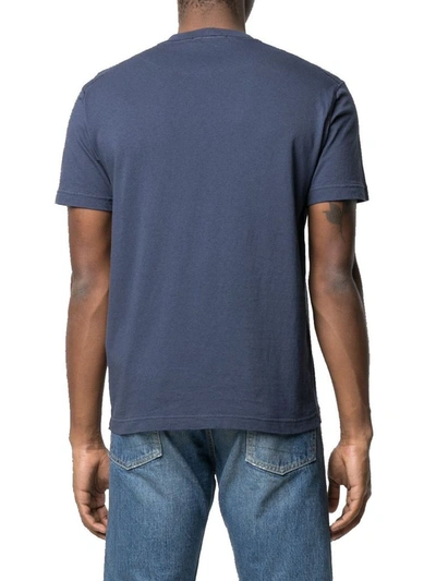 Shop Stone Island Men's Blue Cotton T-shirt