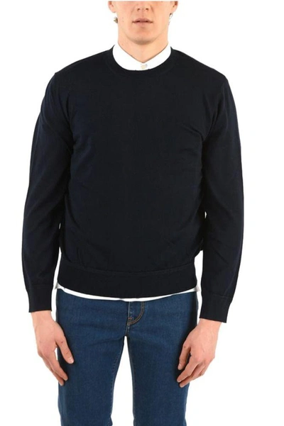Shop Ermenegildo Zegna Men's Blue Cotton Sweater
