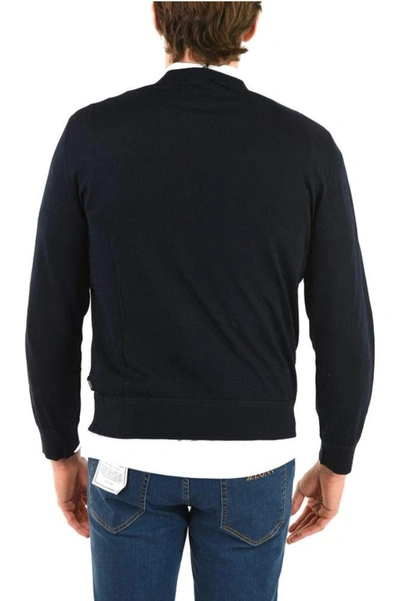 Shop Ermenegildo Zegna Men's Blue Cotton Sweater
