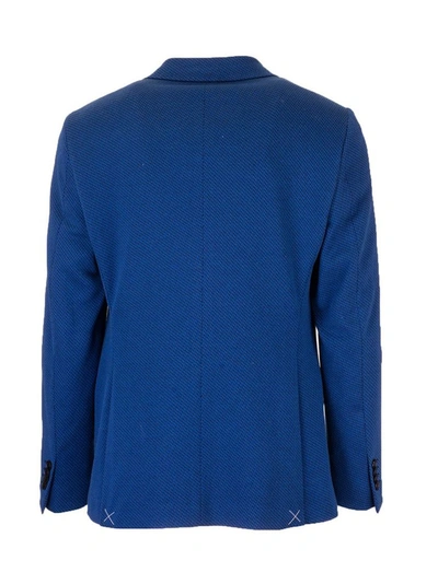 Shop Etro Men's Blue Cotton Blazer