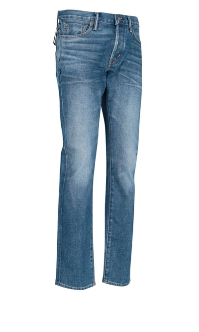 Shop Tom Ford Men's Blue Cotton Jeans