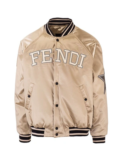 Shop Fendi Beige Outerwear Jacket