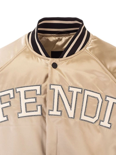 Shop Fendi Beige Outerwear Jacket