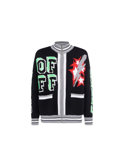 Shop Off-white Men's Black Other Materials Cardigan