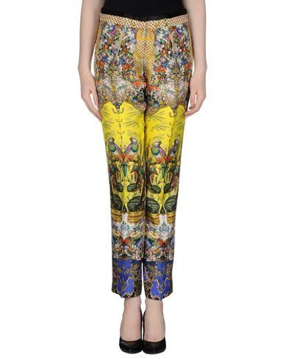 Shop Roberto Cavalli Casual Pants In Yellow