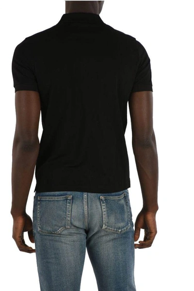 Shop Prada Men's Black Cotton Polo Shirt