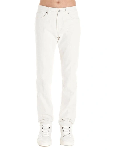 Shop Ermenegildo Zegna Men's White Cotton Jeans