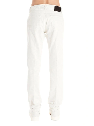 Shop Ermenegildo Zegna Men's White Cotton Jeans