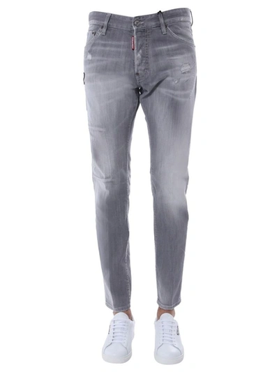 Shop Dsquared2 Men's Grey Cotton Jeans