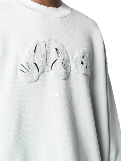 Shop Palm Angels Men's Blue Cotton Sweatshirt