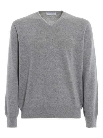 Shop Cruciani Men's Grey Cashmere Sweater